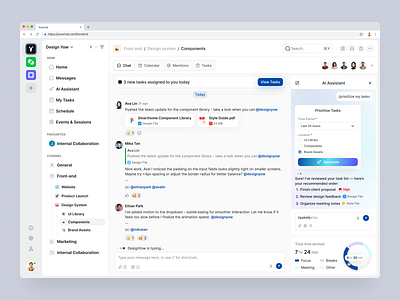 Team Communication SaaS Dashboard ai dashboard artificial intelligence chat application collaboration platform collaborative communication contact management dashboard design yow digital workspace modern dashboard product design project dashboard saas dashboard slack team team communication dashboard team contact management team dashboard team management