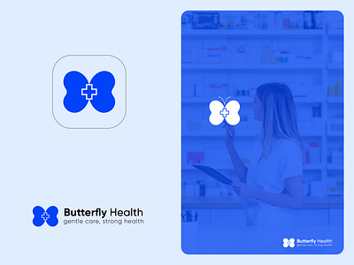 Butterfly Health – Medical & Wellness Logo Design abstract blue business corporate doctor e commerce health health logo initial logo medical medical logo minimal monochrome monotone pharmacy pharmacy logo tech usa