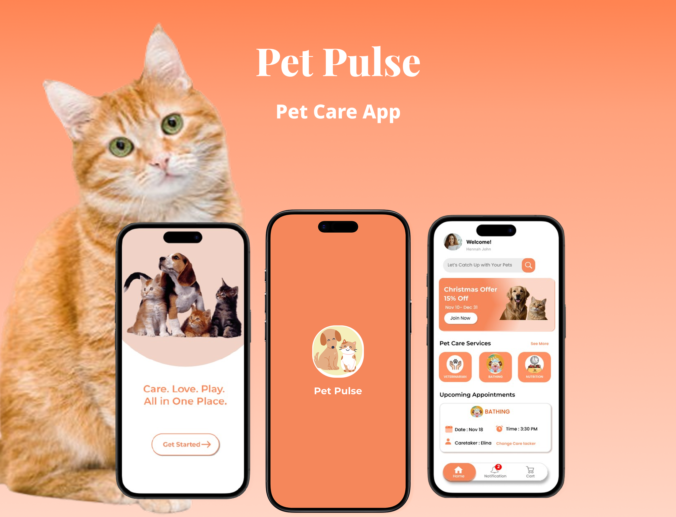 Pet Pulse Pet Care App UI/UX Design aesthetic coverpage designing figma petapp petcare petcareapp petprofile petservice prototype typography ui uiux userexperience userinterface ux