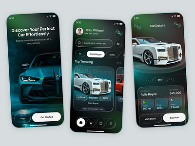 Luxury Car App UI android app design app app design booking app buy car app buyapp car shopping app ios luxury car app luxury car app ui luxury car dashboard luxurycarapp mobile app mobile ui modern ui design ui design ui visual design ux design