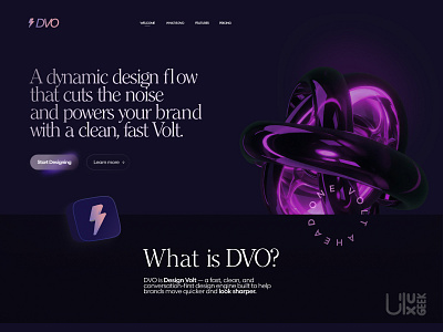 DVO Fast Micro-design Landing - Hero Header 3d branding design designer figma graphic design illustration logo saas ui vector