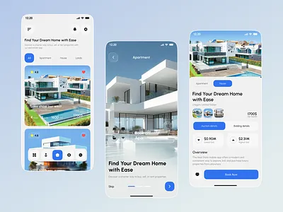 Real Estate Mobile App apartment apartment finder app app design booking house search app housing marketplace ios app management mobile mobile app design property finder ui property listing proptech real estate real estate app real estate startup rent ui ux