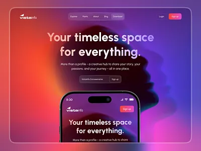 Vistainfo — Creative Profile Landing Page agency bussiness clean company company profile corporate creative digital landing page marketing minimalism profile studio ui uiux ux web web design webpage website