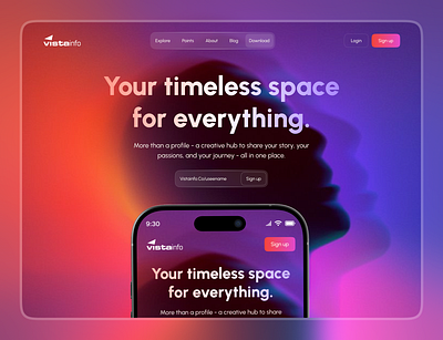 Vistainfo — Creative Profile Landing Page agency bussiness clean company company profile corporate creative digital landing page marketing minimalism profile studio ui uiux ux web web design webpage website