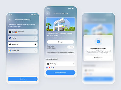 Travel Booking Payment Flow app app design app interface booking app checkout ui clean ui interaction design minimal design mobile mobile app modern ui payment flow travel app ui design ux design visual design web mobile
