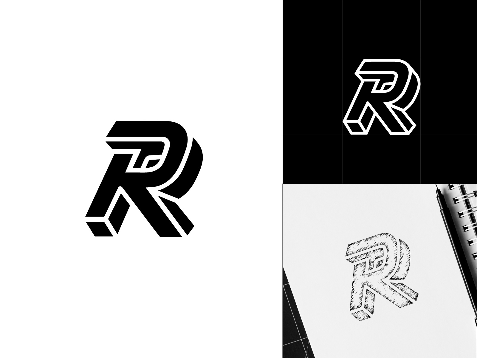 Example of R 3D Monogram Logo | Letter R Logo Design | Modern Logo Mark