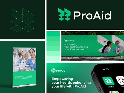 Healthcare Logo & Brand Identity Design aid logo brand identity branding healthcare logo illustration logo design p letter logo plus symbol visual identity