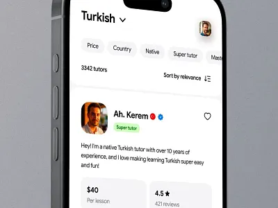 Language Learning App – Booking Flow UI app appdesign booking branding design graphic design illustration language logo mentor mobileapp profile tutor ui vector