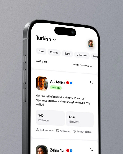 Language Learning App – Booking Flow UI app appdesign booking branding design graphic design illustration language logo mentor mobileapp profile tutor ui vector