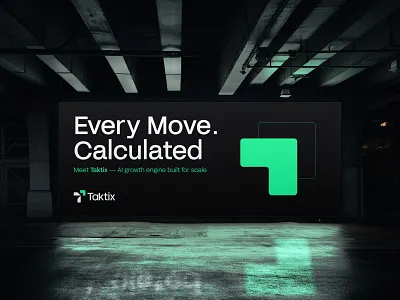 Taktix - AI-powered platform ai logo app logo branding dark monochrome lettermark logo logo designer logotype soft green logo startup branding t logo tracker