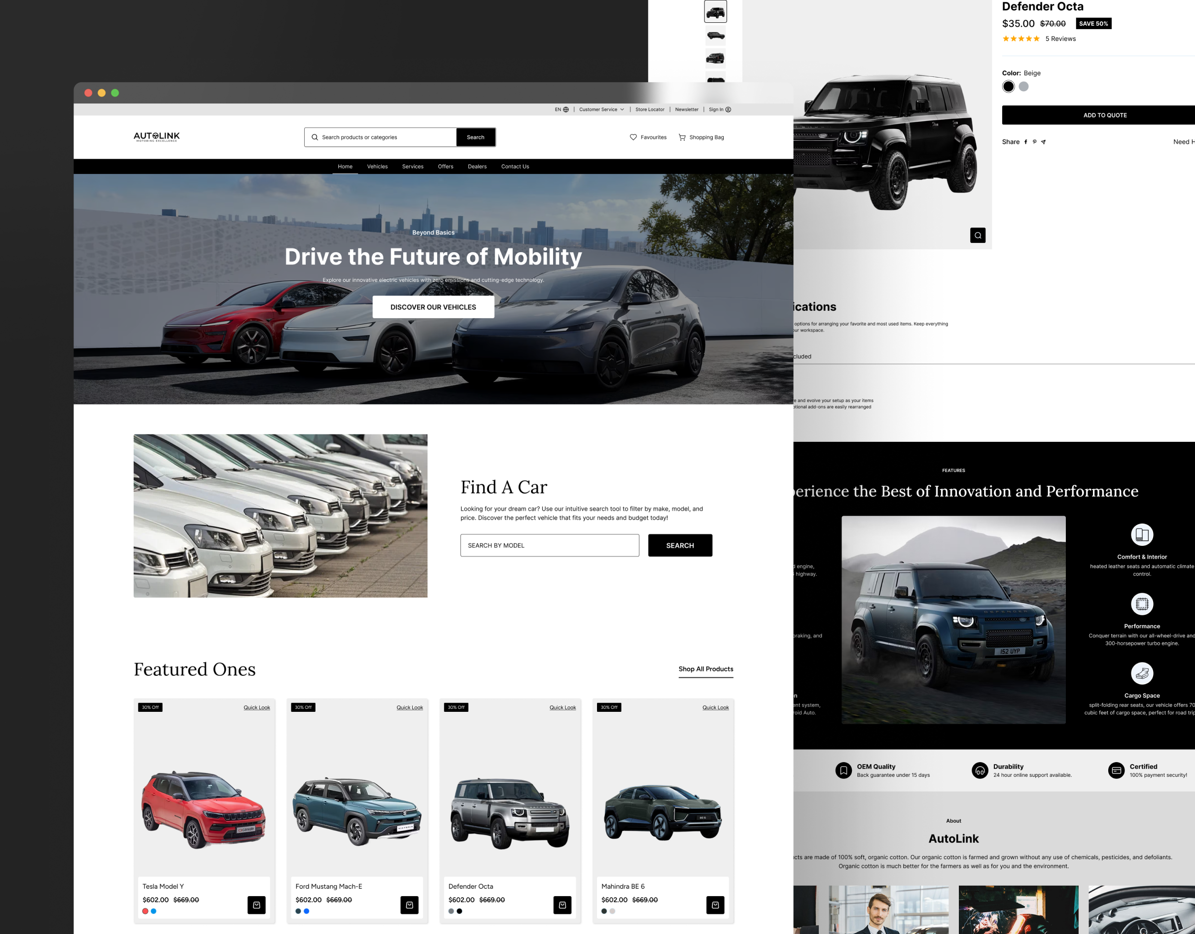 Autolink – Automotive E-Commerce Website by Redefine Solutions on Dribbble
