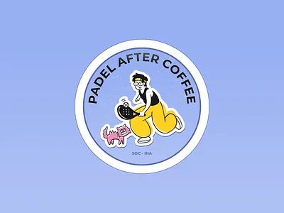 Padel Coffee Illustration 3d animation branding cartoon coffee design graphic design illustration lettering logo man minimalist motion graphics padel simple ui ux vector