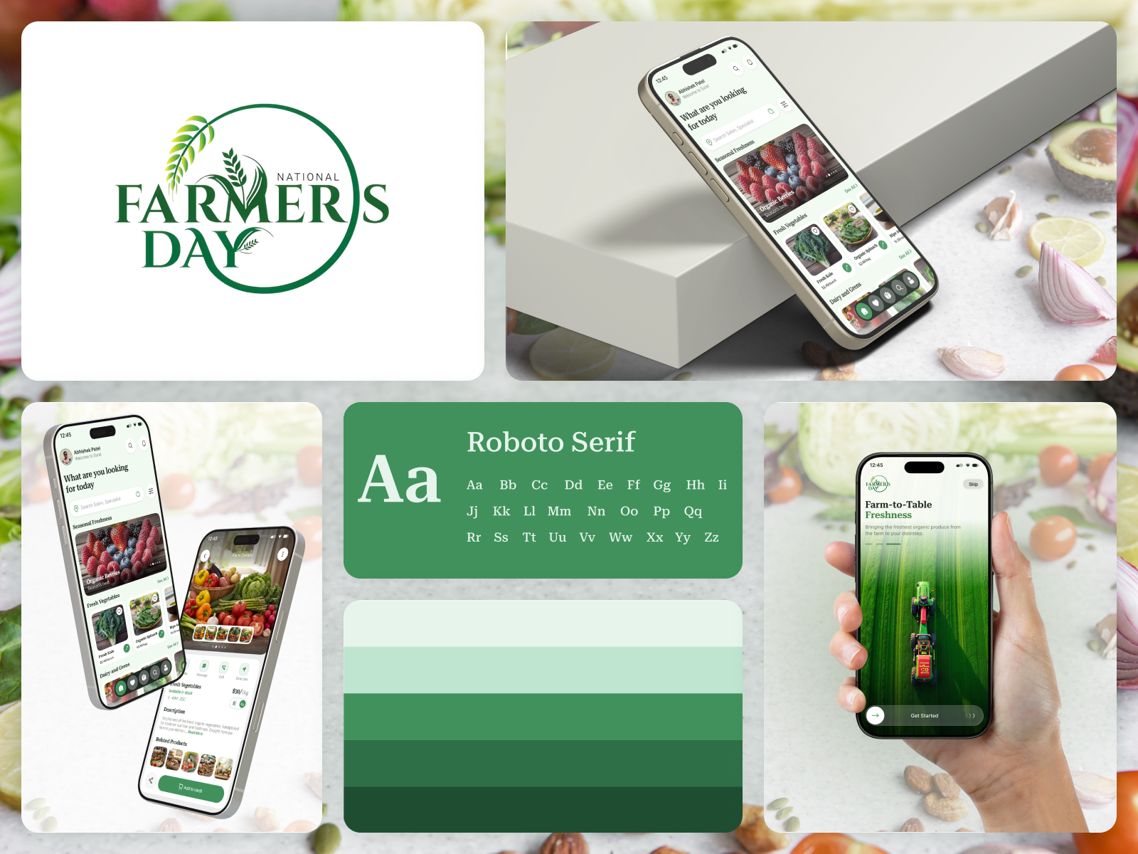 Fresh Organic Produce eCommerce App – Mobile UI/UX Design app ui clean design ecommerce app farm app farm to table figma design food app fresh produce green ui grocery app interface design mobile app design modern ui organic app organic store product design shopping app startup app ui design ux design