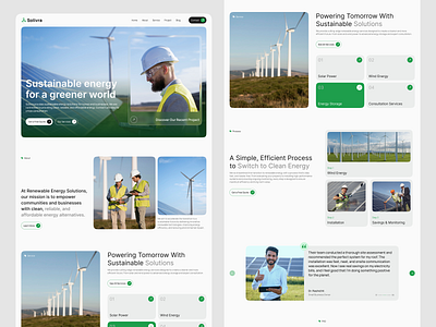 Solivra — Renewable Energy Solutions Website UI/UX Design interface product service startup ui ux web