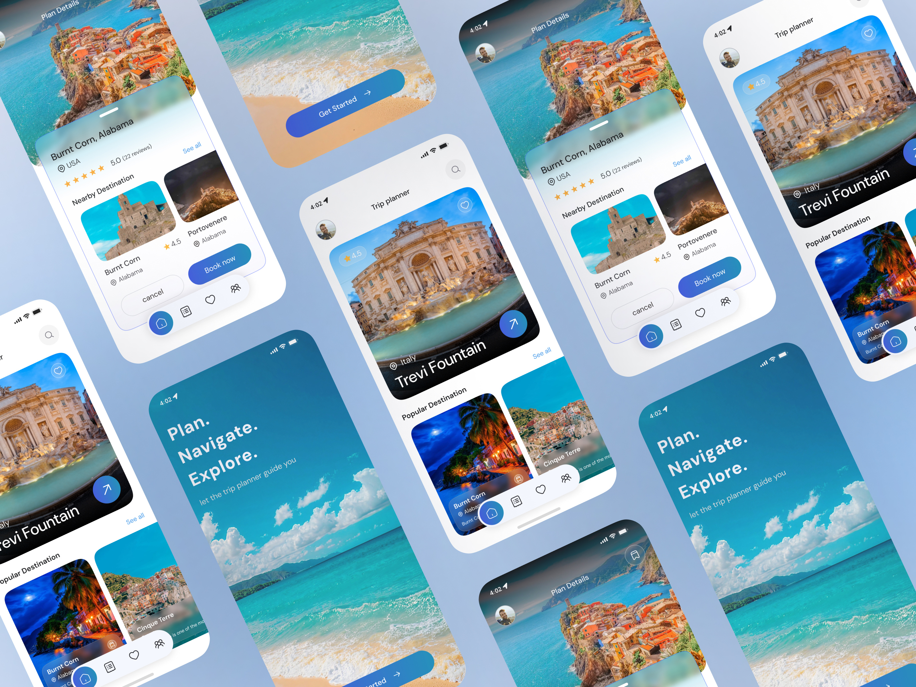 Modern Travel App UI for Smart & Seamless Trips advanture app design booking mobile mobile app product design tour tourism tourist travel travell agency travell app trip ui ux vacation