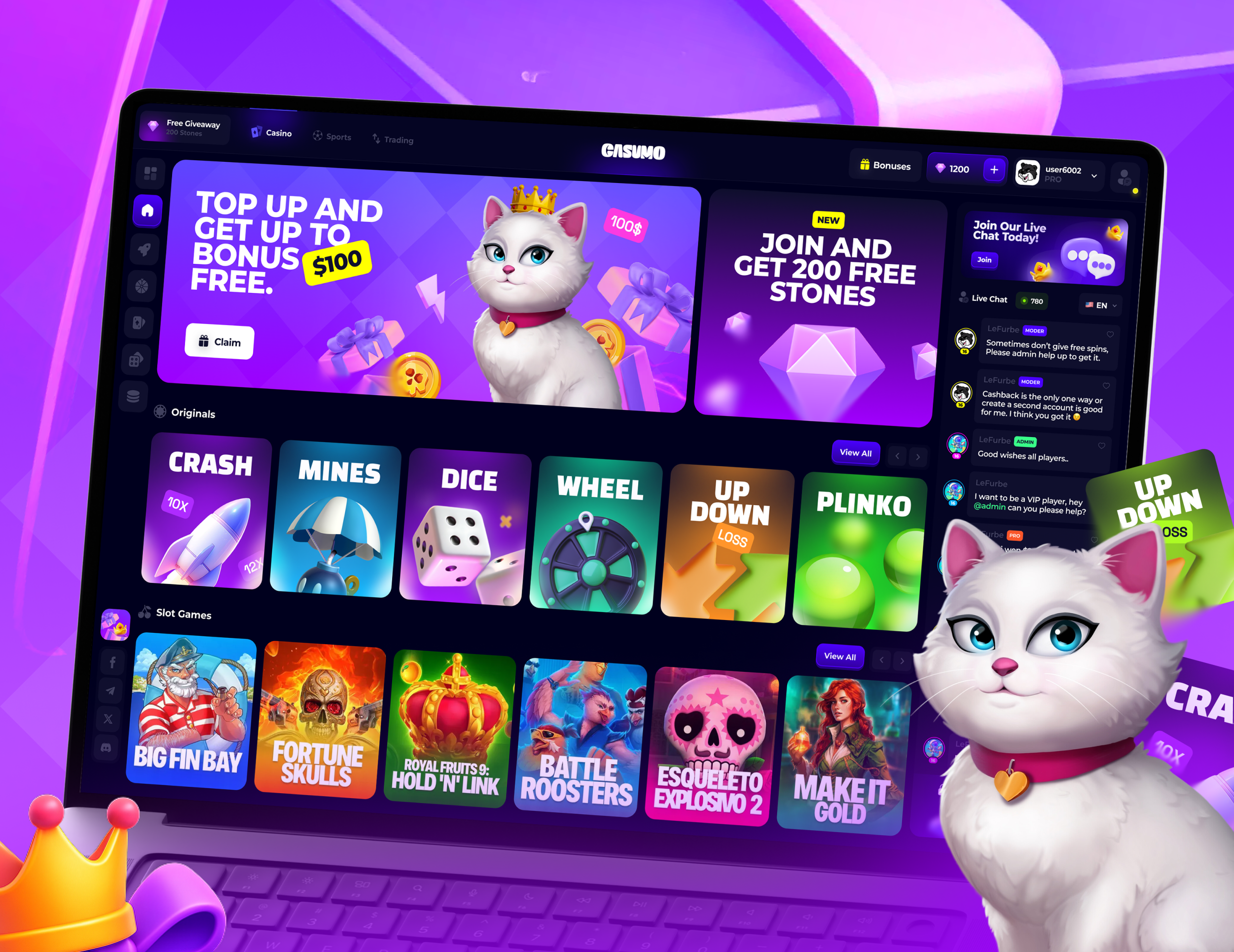 Example of Casino UI/UX Design (Desktop+Mobile)