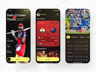Cricket World Cup Live Tracker Mobile App app design app redesign appdesign cricket cricketapp cricketfans crickettracker iccworldcup livecricketscores matchupdates minimaldesign mobile app mobile app design mobileapp playerstats sportsapp sportsui uidesign uxdesign worldcup2026