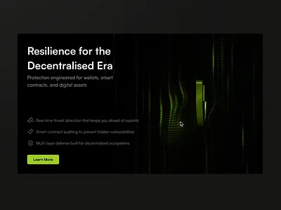 Interactive card - made in Unicorn Studio 3d animation after effects animation crypto framer hover effect interactive matrix motion design protection rive safety secure shield spline threejs unicorn studio web design web3 webgl