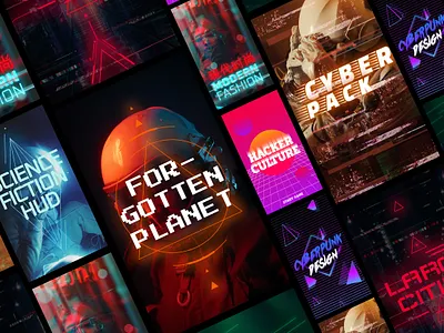 Cyberpunk Glitch Instagram Stories