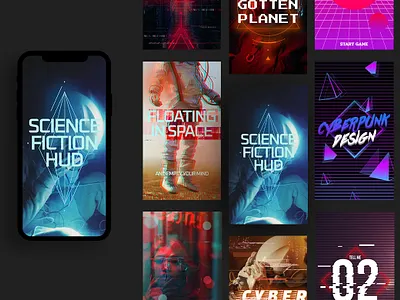 Cyberpunk Glitch Instagram Stories