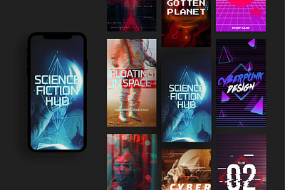 Cyberpunk Glitch Instagram Stories