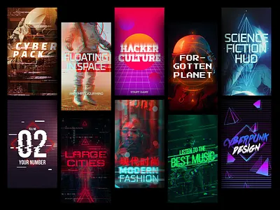 Cyberpunk Glitch Instagram Stories