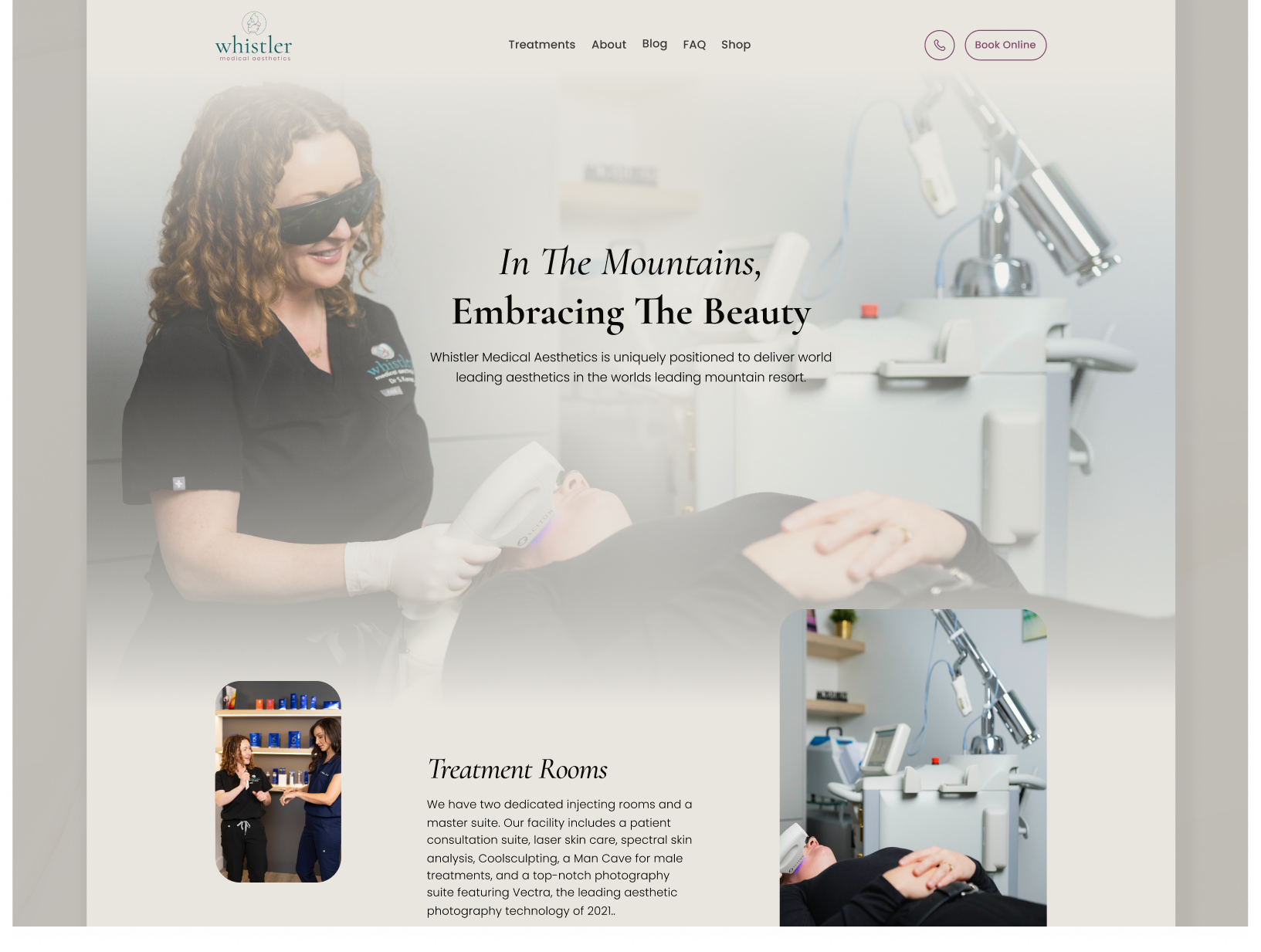 Example of Whistler Medical Aesthetics Website