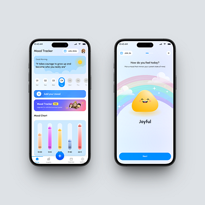 Mood Tracker App Design app design graphic design illustration mobile app ui uiux design