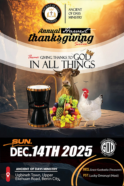 ADM Annual Thanksgiving ancient of days ministry church design downsign studio flyer graphic design lucky iyonawan lucky omoruyi thanksgiving service