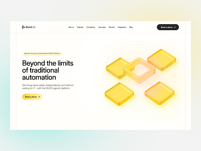 duvo.ai website design ai clean design design enterprise glass gradient graphic design hero landing page light theme minimal ui web design website website design