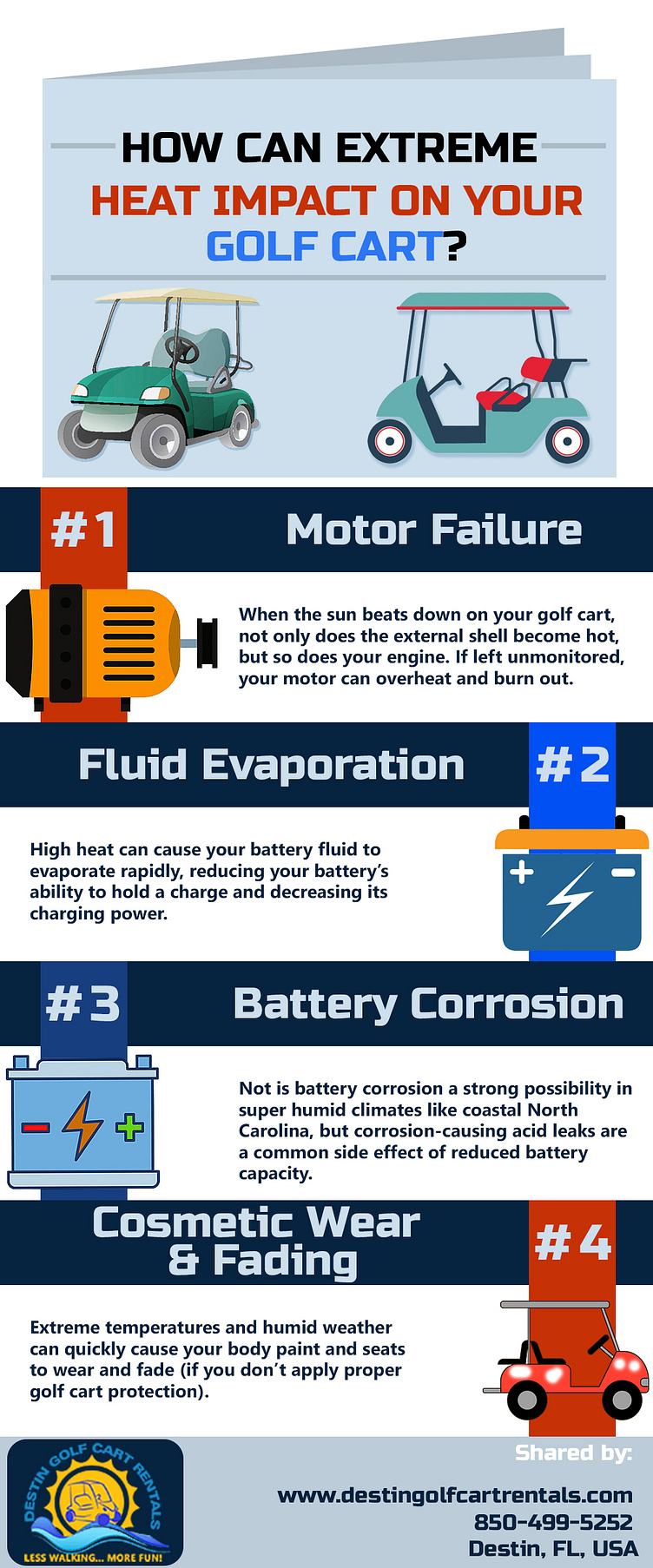 HOW CAN EXTREME HEAT IMPACT ON YOUR GOLF CART? by Destin Golf Cart