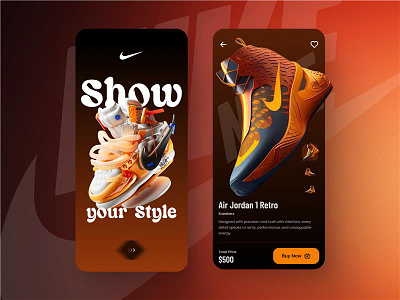 Shoe App Design Concept 3d android animation app app design branding design e commerce graphic design icons illustration ios iphone logo mobile app shoes ui ux