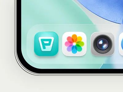 Publer's iOS 26-style icon 26 badge branding camera gallery glass green icon ios iphone publer shadow shine shining style trend