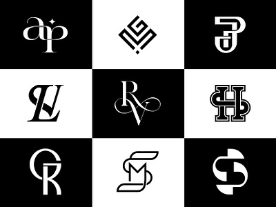 Luxury monogram logo ap clothing logo gm monogram gr clothing logo hs clothing logo jp luxury monogram logo lv luxury logo rv wedding logo s clothing logo sm minimal clothing logo