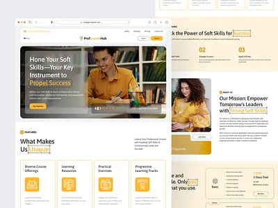 Soft Skill Development Platform Landing Page elearning landing page design landingpage learning soft skill ui ui design website concept website design