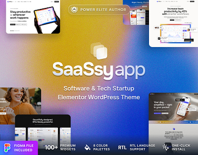 SaaSsy App - Software & Tech Startup WordPress Theme cmsmasters elementor theme mobile app website saas website startup theme tech startup web design web app theme web design website design wordpress theme