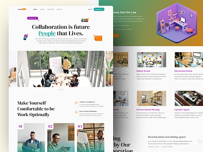 CollabSPACE - Coworking Space Agency Landing Page agency branding business coworking space design elementor landing page template ui design uiux website wordpress work space branding
