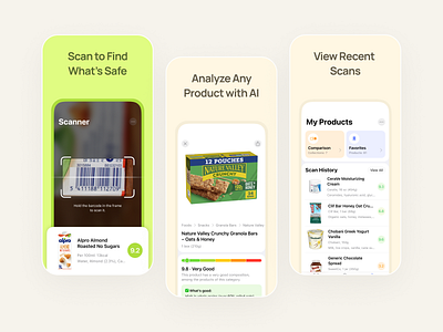 Ai Product Scanner App Screenshots ai app app screenshots app store aso branding design figma graphic design illustration ios iphone logo modern product scanner screenshots ui