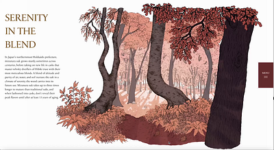 Henrike Lendowski for Hibiki Whisky animation conceptual illustration editorial illustration henrike lendowski hibiki illustration illustrationart illustrationartist illustrationzone illustrator ink and watercolor japan nature oak tree trees whisky
