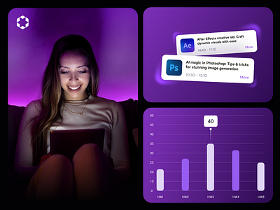 📎 EduMentum | LMS Dashboard app black card clean dashboard design digital hue interface lms minimal product design purple statistics typography ui ux vector web web design