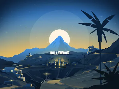 Paramount Network - 10th Birthday styleframe 1930s 2d animation animation art deco bel air beverly hills hollywood hollywood hills illustration illustrator los angeles luxury movies palms paramount sek sekond vector whitley heights