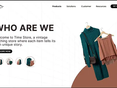 Time Store — Vintage Clothing Store Website UI Concept dribbbleshots ecommerceui fashionwebsite uidesign uxdesign vintageclothing vintagestore webinterface