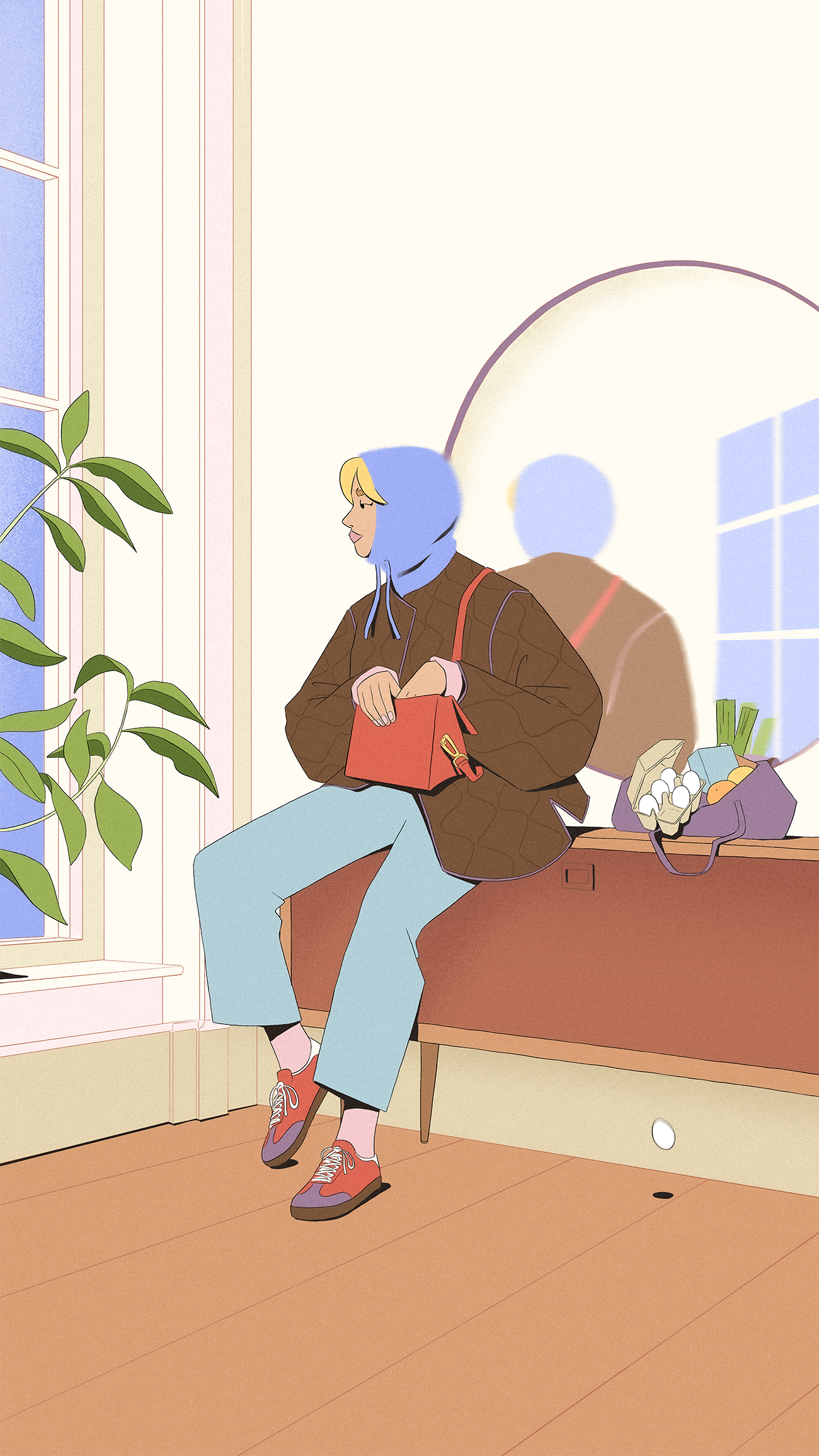 Shopping catastrophe colour design drawing fashion illustration paris shopping style