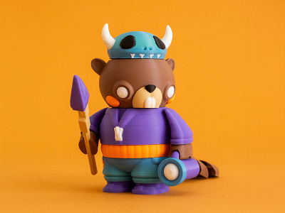 Chompy the Beaver 3d 3d print 3d printing beaver character characterdesign forest scout toy toy design