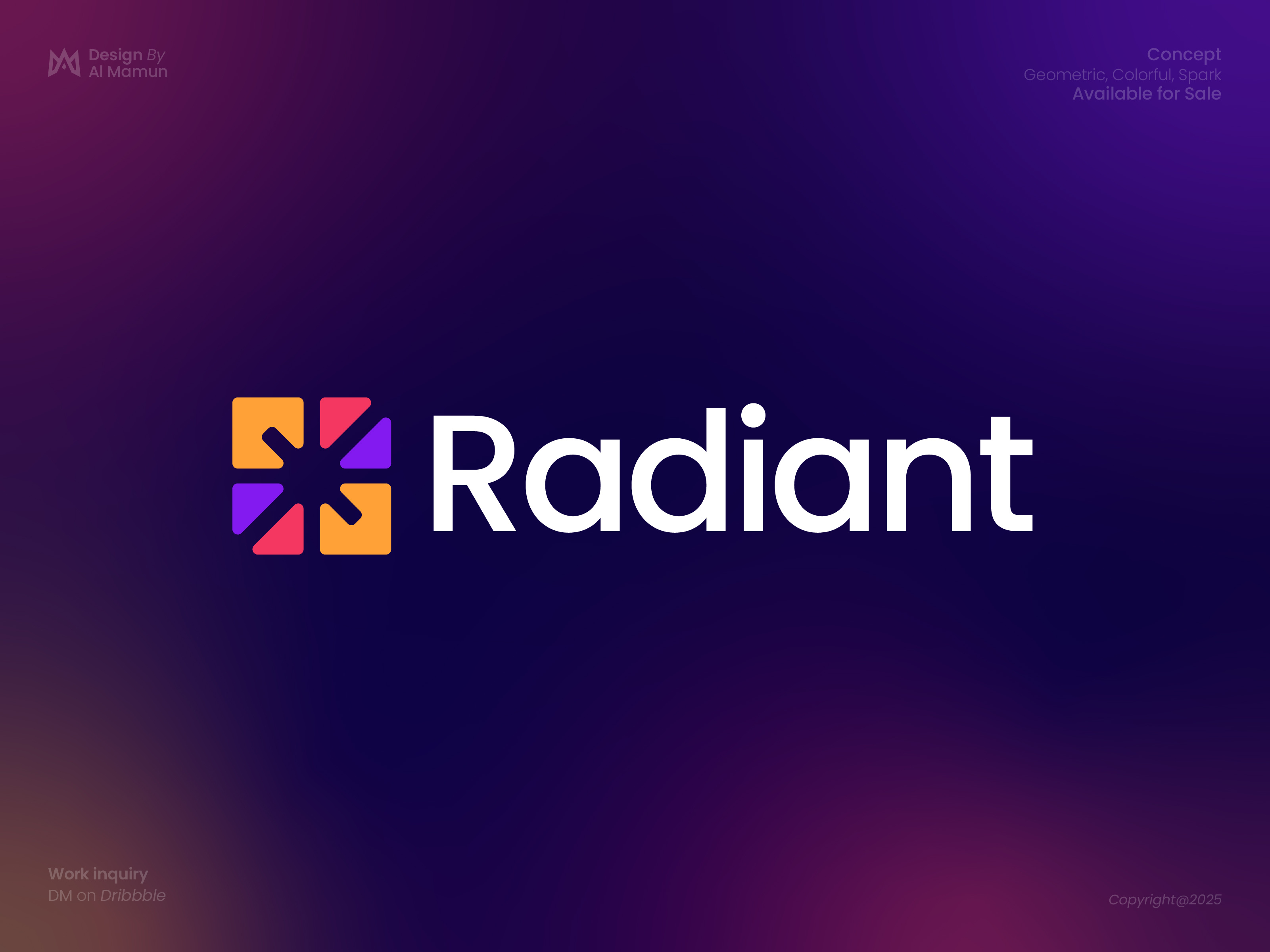 Spark, Geometric, Colorful Logo Concept abstract brand mark branding colorfull concept for sale geometric identity logo logo design logo designer logo icon logo mark marca modern logo spark symbol timeless