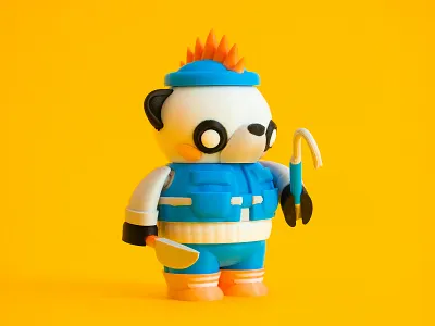 Tuko the Panda 3d 3d print 3d printing bear blender bright character characterdesign color panda punk street toy toy design urban