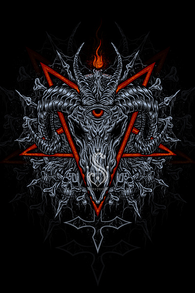 BAPHOMET artwork baphomet darkart design illustration satanic tshirt