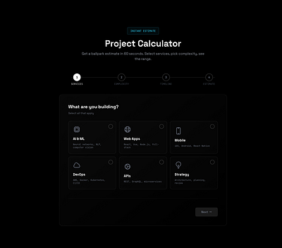 Project Calculator for Polyxmedia graphic design