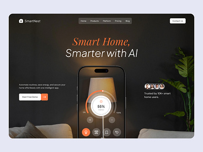 AI Smart Home Website Design ai platform website ai smart home landing page ai smart home website ai website design framer designer framer website design home automation iot website remote control smart device website smart home landing page smart home website ui design uiux design uiux designer ux design web design webflow designer webflow website design website design
