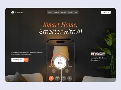 AI Smart Home Website Design ai platform website ai smart home landing page ai smart home website ai website design framer designer framer website design home automation iot website remote control smart device website smart home landing page smart home website ui design uiux design uiux designer ux design web design webflow designer webflow website design website design